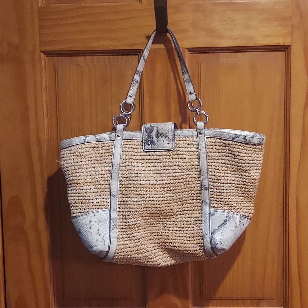 Coach Tan and Gray Shoulder Bag - Picture 2 of 6